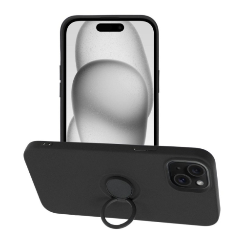 CAPA FORCELL SILICONE RING IPHONE 15 Plus PRETO