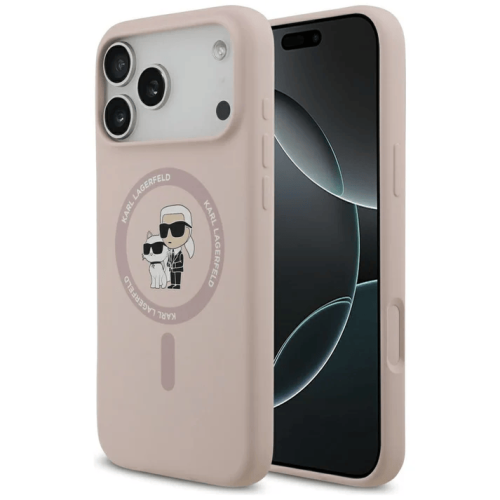 CAPA KARL LAGERFELD SILICONE CHOUPETTE MAGSAFE IPHONE 17 PRO PINK