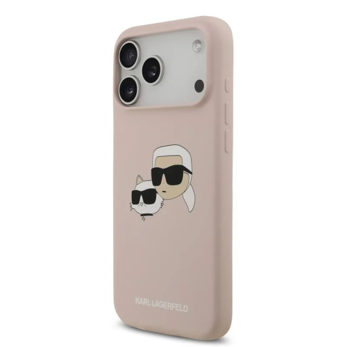 CAPA KARL LAGERFELD SILICONE DOUBLE HEADS IPHONE 17 PRO PINK