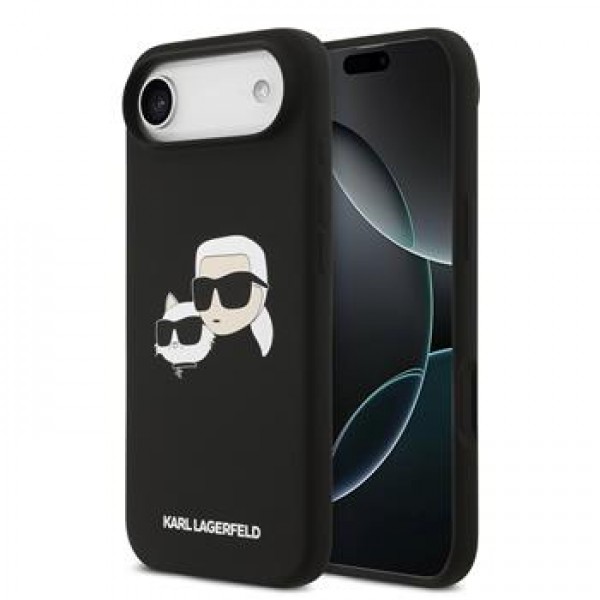 CAPA KARL LAGERFELD SILICONE DOUBLE HEADS IPHONE 17 AIR BLACK