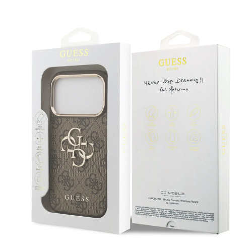 CAPA GUESS IPHONE 17 PRO MAX MAGSAFE LOGO GOLD FRAME