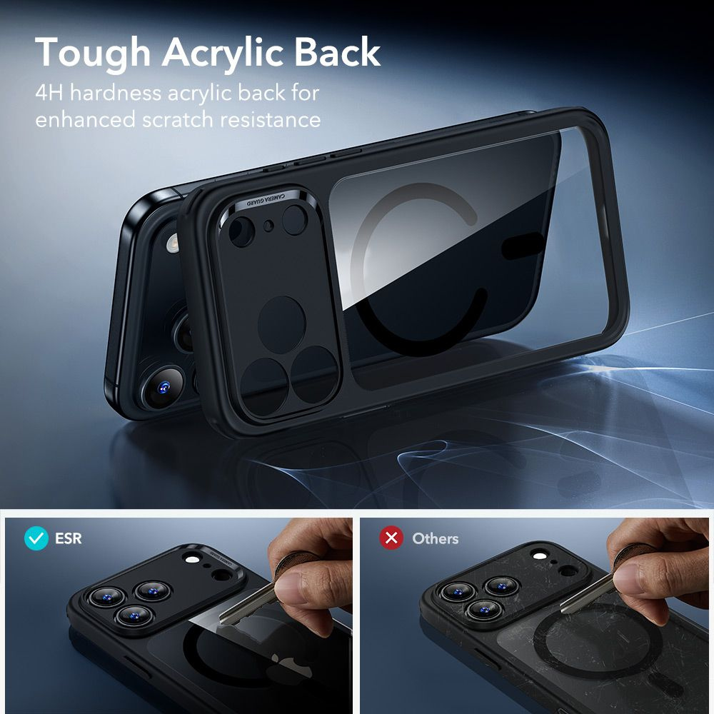PACK CAPA ESR CLASSIC HYBRID MAGSAFE & VIDRO TEMPERADO IPHONE 17 PRO MAX / 18 PRO MAX TRANSPARENTE/PRETO