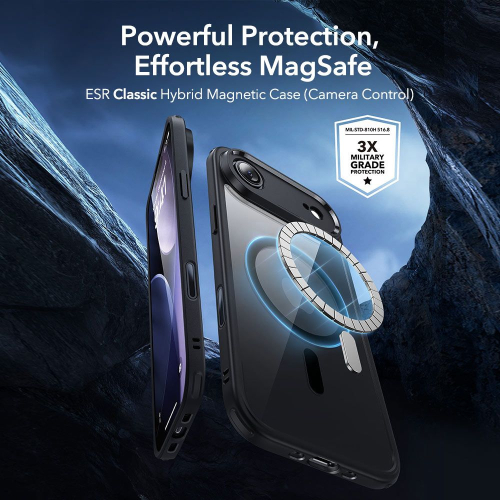 PACK ESR CAPA HYBRID MAGSAFE + PELICULA IPHONE 17 AIR CLEAR BLACK