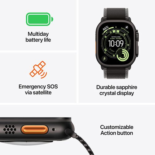 APPLE WATCH ULTRA 3 GPS + CELLULAR  49MM BLACK TITANIUM / BLACK OCEAN BAND A3281