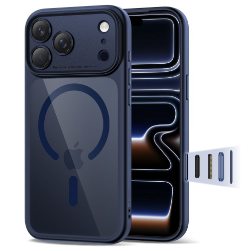 CAPA TECH-PROTECT MAGPEAK MAGSAFE CC IPHONE 17 PRO MAX AZUL/TRANSPARENTE