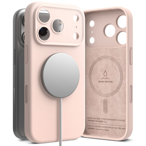 CAPA RINGKE SILICONE MAGSAFE IPHONE 17 PRO PINK SAND
