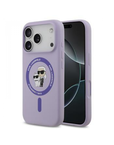 CAPA KARL LAGERFELD SILICONE IPHONE 17 PRO COM MAGSAFE ROXA