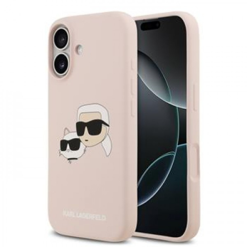 CAPA KARL LAGERFELD SILICONE IPHONE 17 COM MAGSAFE ROSA