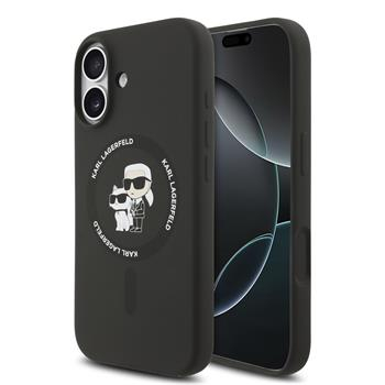 CAPA KARL LAGERFELD SILICONE IPHONE 17 COM MAGSAFE PRETA