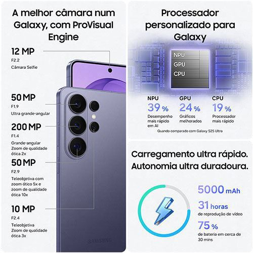 SAMSUNG GALAXY S26 ULTRA 12GB/512GB PRETO NOCTURNO