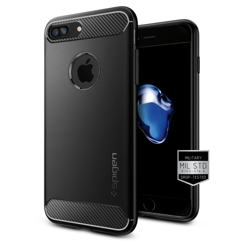 CAPA SPIGEN IPHONE 7/8 PLUS RUGGED ARMOR BLACK (043CS20485)