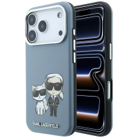 Capa Karl Lagerfeld PU Semi Wrap Smooth Sketch Bodies Magsafe iPhone 17 Pro/ 18 Pro Azul Glaciar
