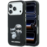 Capa Karl Lagerfeld PU Semi Wrap Smooth Sketch Bodies Magsafe iPhone 17 Pro/ 18 Pro Preto