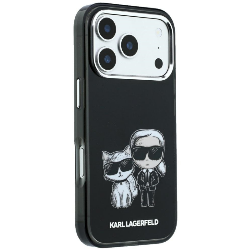 Capa Karl Lagerfeld PU Semi Wrap Smooth Sketch Bodies Magsafe iPhone 17 Pro/ 18 Pro Preto