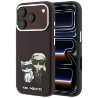 Capa Karl Lagerfeld PU Semi Wrap Smooth Sketch Bodies Magsafe iPhone 17 Pro/ 18 Pro Bordô