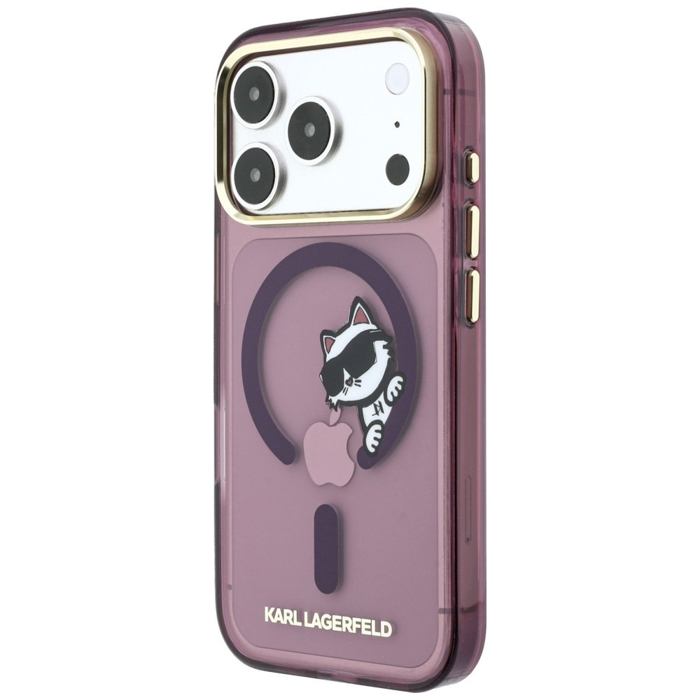 Capa Karl Lagerfeld IML Choupette Peekaboo Magsafe iPhone 17 Pro Max/ 18 Pro Max Bordô