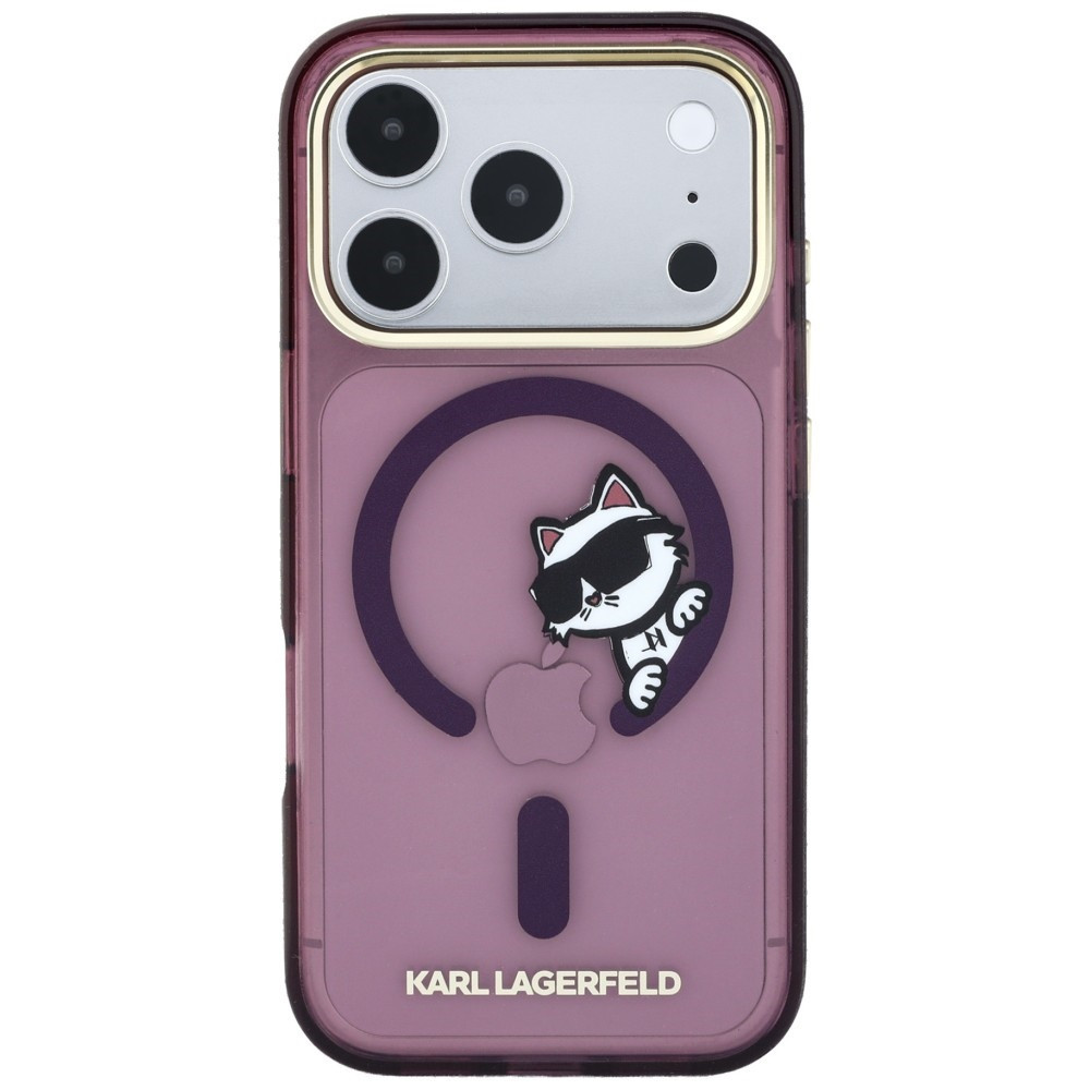 Capa Karl Lagerfeld IML Choupette Peekaboo Magsafe iPhone 17 Pro Max/ 18 Pro Max Bordô