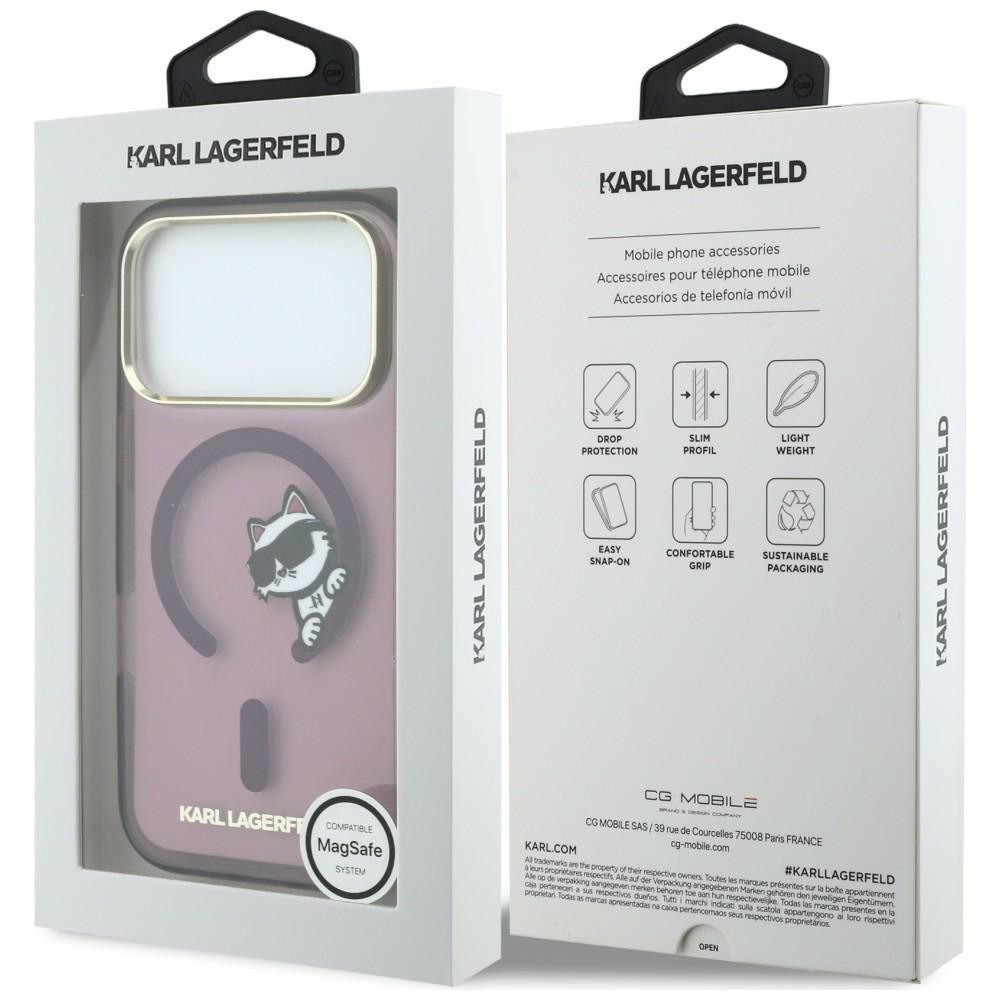 Capa Karl Lagerfeld IML Choupette Peekaboo Magsafe iPhone 17 Pro Max/ 18 Pro Max Bordô