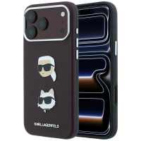 Capa Karl Lagerfeld PU Semi Wrap Saffiano K&CH Heads iPhone 17 Pro Max/ 18 Pro Max Bordô