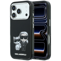 Capa Karl Lagerfeld PU Semi Wrap Smooth Sketch Bodies Magsafe iPhone 17 Pro Max/ 18 Pro Max Preto