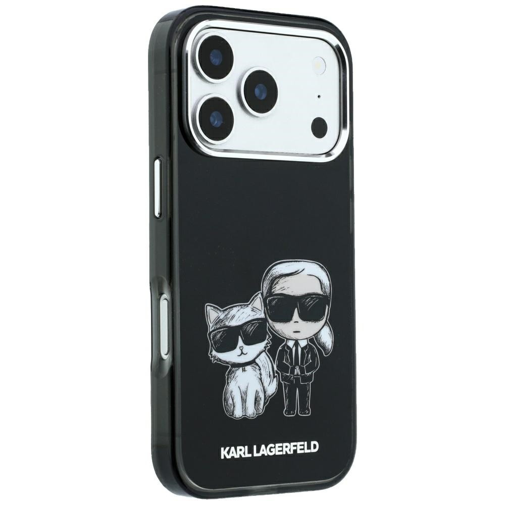 Capa Karl Lagerfeld PU Semi Wrap Smooth Sketch Bodies Magsafe iPhone 17 Pro Max/ 18 Pro Max Preto