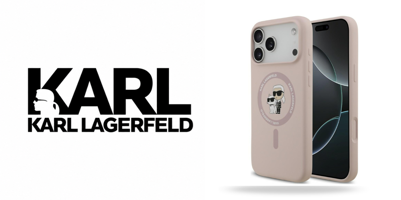 Capa Karl Lagerfeld Liquid Silicone Karl and Choupette MagSafe iPhone 17 Pro Max/ 18 Pro Max Rosa
