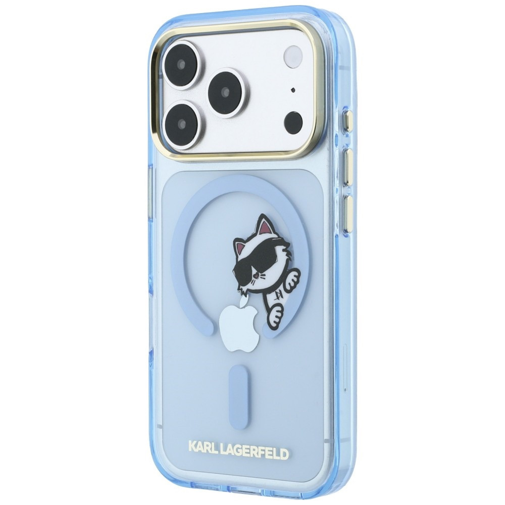 Capa Karl Lagerfeld  IML Choupette Peekaboo Magsafe iPhone 17 Pro Max/ 18 Pro Max Azul