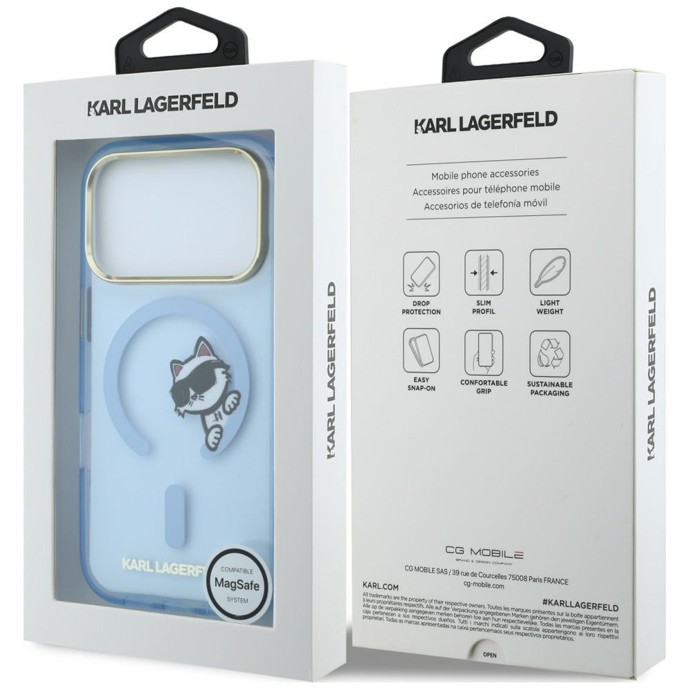 Capa Karl Lagerfeld  IML Choupette Peekaboo Magsafe iPhone 17 Pro Max/ 18 Pro Max Azul