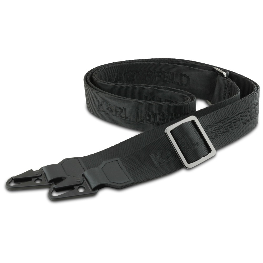 Capa Karl Lagerfeld  Saffiano Crossbody Strap Metal Karl and Choupette iPhone 17 Pro Max/ 18 Pro Max Preto