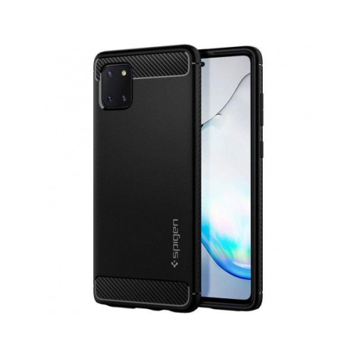 CAPA SPIGEN SAMSUNG GALAXY NOTE 10 LITE RUGGED ARMOR MATTE BLACK (ACS00677)