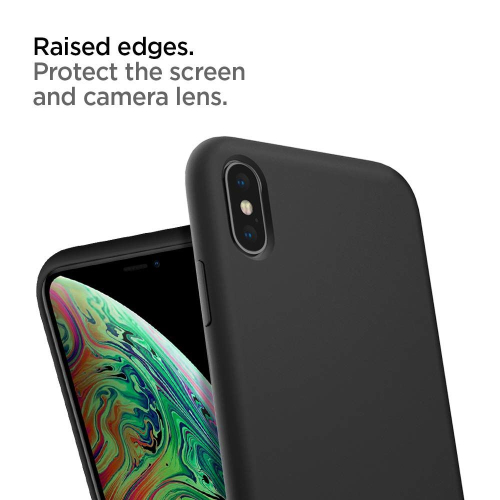 CAPA SPIGEN IPHONE XS MAX SILICONE FIT BLACK (065CS25653)