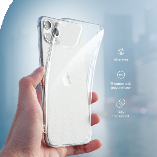 CAPA FORCELL SILICONE ANTIBACTERIAL HUAWEI P SMART 2020 CLEAR