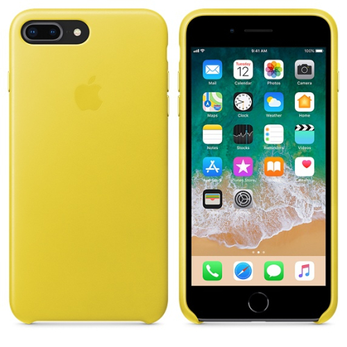 CAPA APPLE IPHONE 7/ 8 PLUS LEATHER SPRING YELLOW - MRGC2ZM/A (EMBALAGEM DANIFICADA)