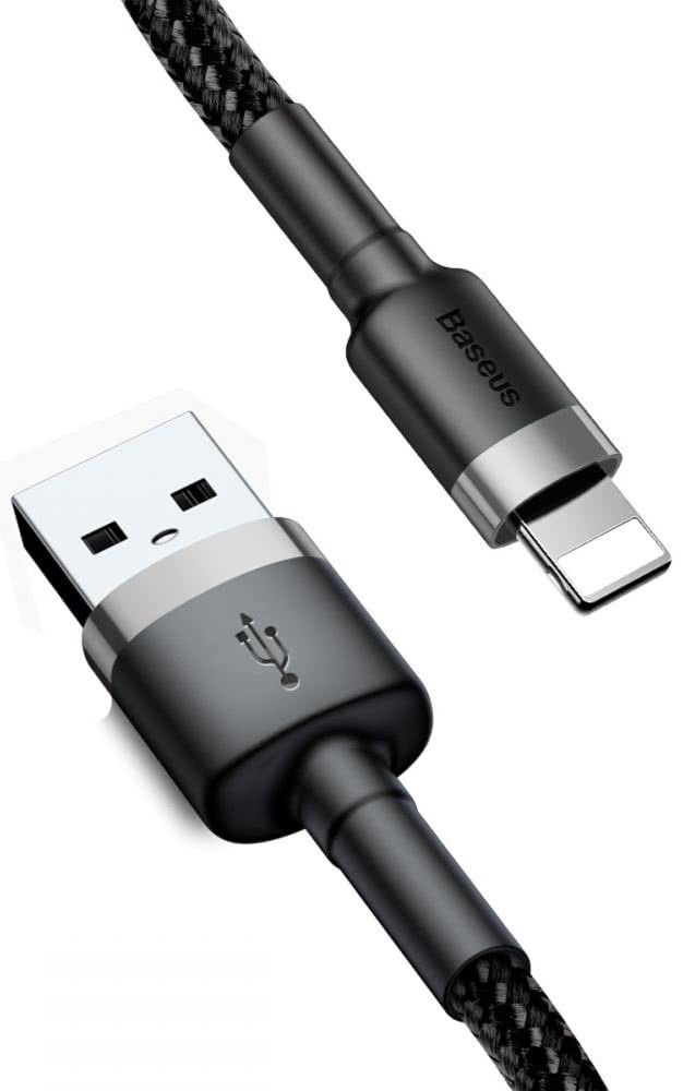 CABO BASEUS NYLON USB-A/LIGHTNING 2M BLACK