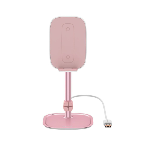 SUPORTE BASEUS DESKTOP BRACKET TELESCOPIC WIRELESS CHARGING 15W PINK