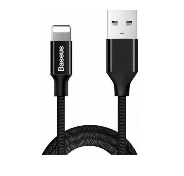 CABO BASEUS NYLON USB-A/LIGHTNING 1M BLACK