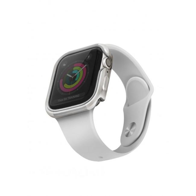 CAPA UNIQ VALENCIA 360 SHOCKSORB BUMPER APPLE WATCH 44MM SILVER