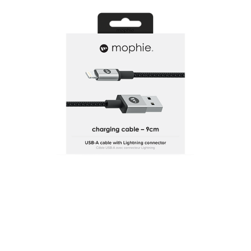 CABO MOPHIE USB-A PARA LIGHTNING 9 CM BLACK