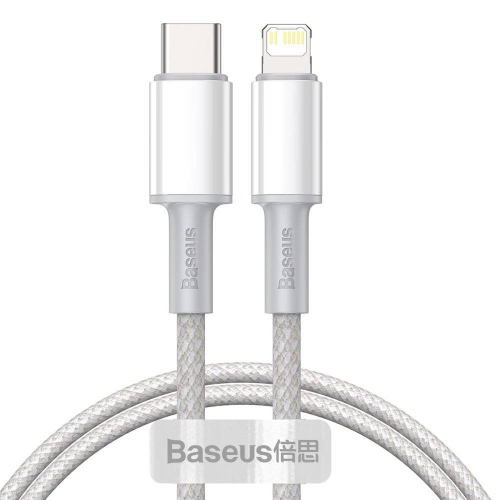 CABO BASEUS NYLON USB-C/LIGHTNING 20W 1M WHITE