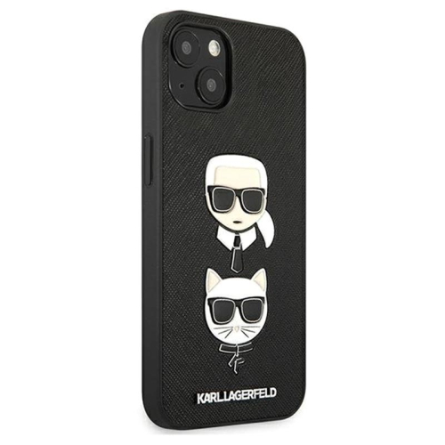 CAPA KARL LAGERFELD IPHONE 13 CHOUPETTE/KARL LEATHER BLACK