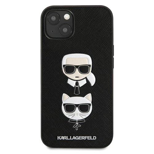 CAPA KARL LAGERFELD IPHONE 13 CHOUPETTE/KARL LEATHER BLACK