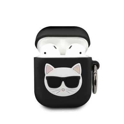 CAPA KARL LAGERFELD SILICONE AIRPODS 1/2 CHOUPETTE HEAD BLACK
