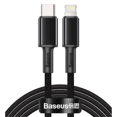 CABO BASEUS TUNGSTEN GOLD FAST TYPE-C/LIGHTNING 20W 1M BLACK
