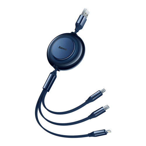 CABO BASEUS 3 EM 1 USB / M+L+C 3.5A 1.1M BLUE (CAMJ010003)
