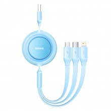 CABO BASEUS 3 EM 1 USB / M+L+C 3.5A 1.1M LIGHT BLUE (CAMJ010017)