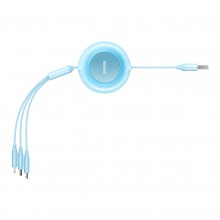 CABO BASEUS 3 EM 1 USB / M+L+C 3.5A 1.1M LIGHT BLUE (CAMJ010017)