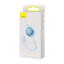 CABO BASEUS 3 EM 1 USB / M+L+C 3.5A 1.1M LIGHT BLUE (CAMJ010017)