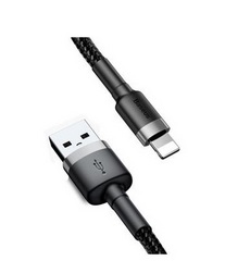 CABO BASEUS NYLON USB-A/LIGHTNING 1M BLACK/RED