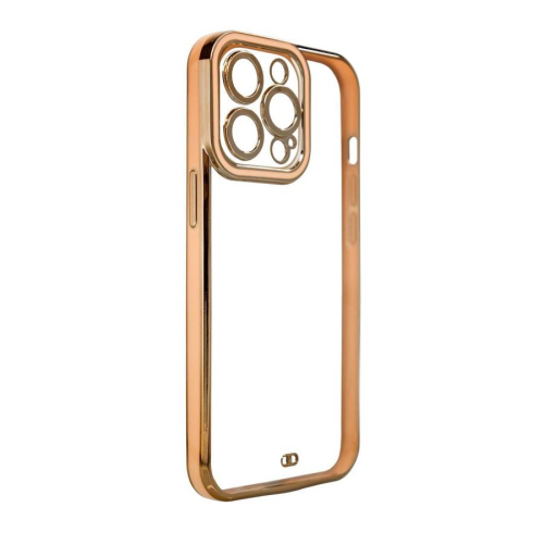 CAPA TRANSPARENTE GOLDEN FRAME IPHONE 12 ROSE GOLD
