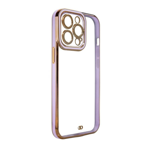 CAPA TRANSPARENTE GOLDEN FRAME IPHONE 12 PURPLE